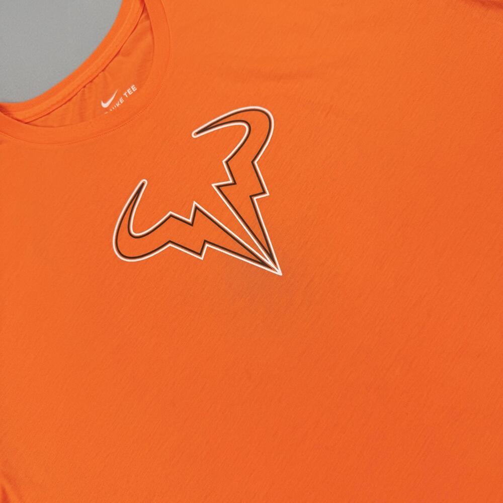 Nike Dri-FIT Rafa Bull Shirt Mens 2XL Orange Short Sleeve Tennis Tee Top